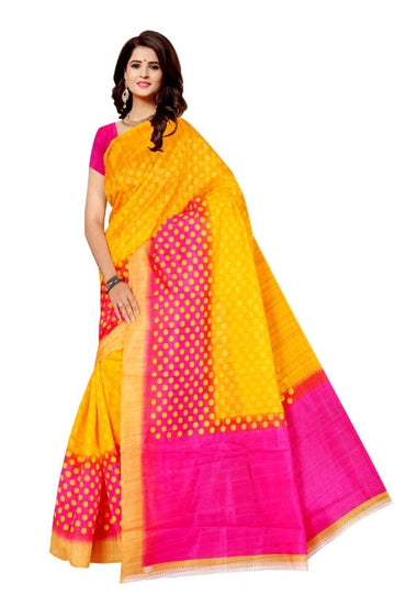 Beautiful Khadi Silk Saree With Printed Work Roposo Clout